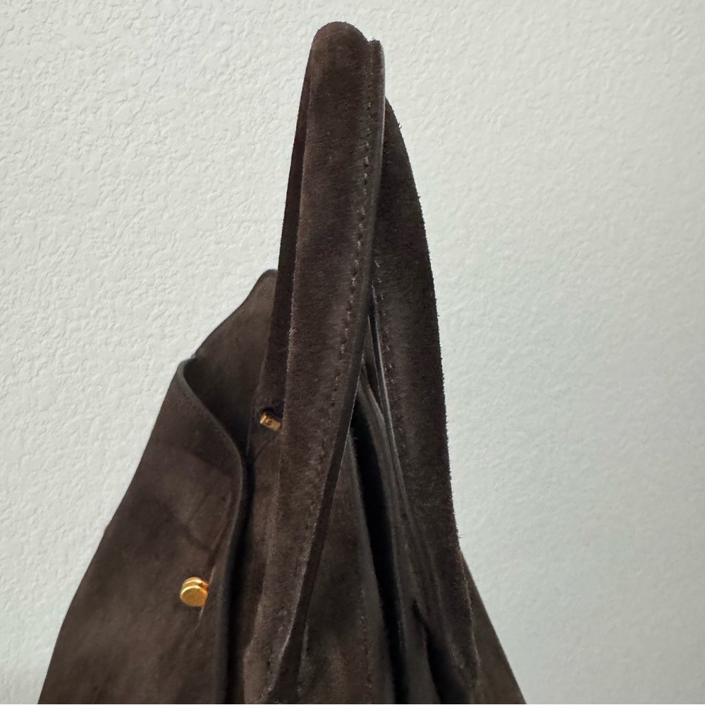 Metier London Private Eye Bag in Chocolate Suede - Picture 5 of 12